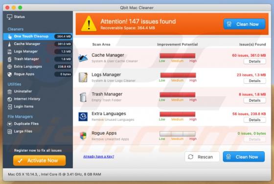 Aplicación no deseada Qbit Mac Cleaner (Mac)
