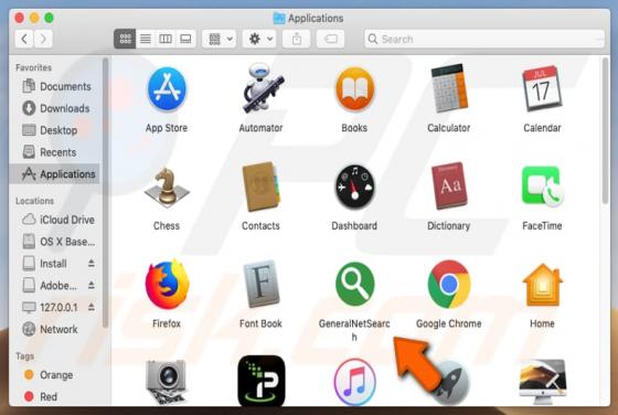 Software publicitario GeneralNetSearch (Mac)
